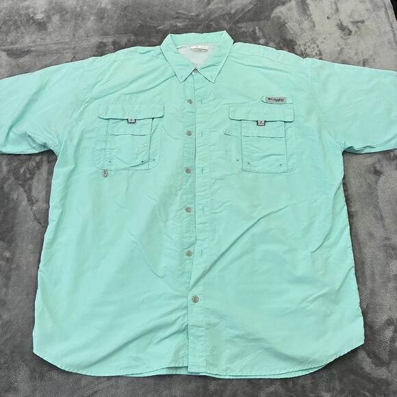 Columbia PFG Shirt Mens XXL Blue Button Down Fishing Outdoors Hiking Vented - Picture 1 of 9